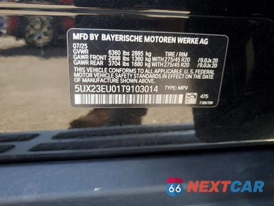 Zdjęcie 13 z 13 samochodu: 2026 BMW X5 XDRIVE40I VIN:5UX23EU01T9103014 - miniatura