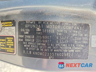 Zdjęcie 13 z 13 samochodu: 2007 HYUNDAI ENTOURAGE GLS/SE/LIMITED VIN:KNDMC233576029821 - miniatura