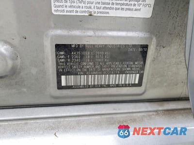 Zdjęcie 12 z 12 samochodu: 2011 SUBARU LEGACY 2.5I VIN:4S3BMBA61B3218719 - miniatura