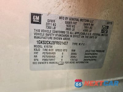 Zdjęcie 13 z 13 samochodu: 2015 GMC YUKON DENALI VIN:1GKS2CKJ3FR601437 - miniatura