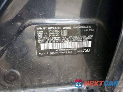Zdjęcie 12 z 12 samochodu: 2024 MITSUBISHI MIRAGE ES VIN:ML32AUHJ8RH019682 - miniatura