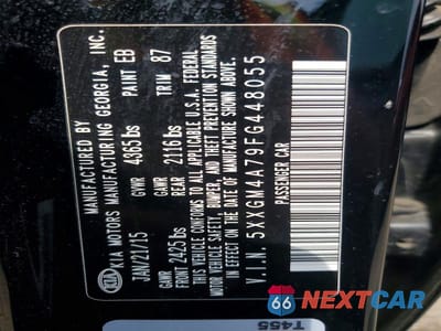 Zdjęcie 12 z 12 samochodu: 2015 KIA OPTIMA LX VIN:5XXGM4A79FG448055 - miniatura