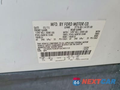 Zdjęcie 12 z 12 samochodu: 2015 FORD EXPLORER VIN:1FM5K7D83FGC65113 - miniatura