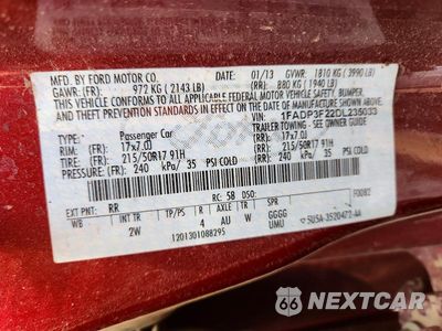 Zdjęcie 12 z 12 samochodu: 2013 FORD FOCUS SE VIN:1FADP3F22DL235033 - miniatura