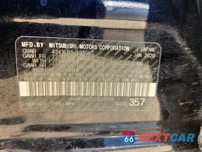 Zdjęcie 12 z 12 samochodu: 2020 MITSUBISHI OUTLANDER SPORT SE VIN:JA4AP4AU7LU024439 - miniatura