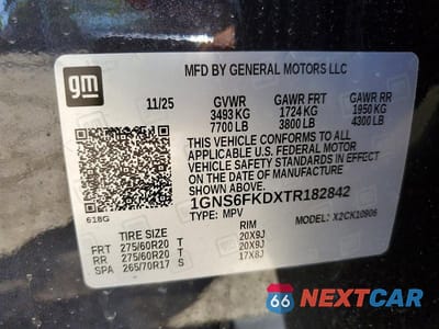 Zdjęcie 13 z 13 samochodu: 2026 CHEVROLET SUBURBAN K1500 PREMIER VIN:1GNS6FKDXTR182842 - miniatura