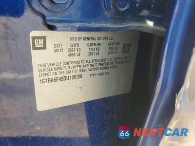 Zdjęcie 12 z 12 samochodu: 2013 CHEV VOLT VIN:1G1RA6E45DU106700 - miniatura