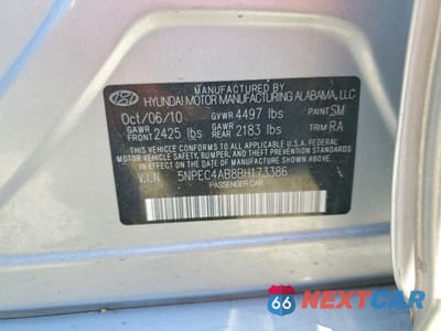 Zdjęcie 12 z 12 samochodu: 2011 HYUNDAI SONATA SE 2.0T VIN:5NPEC4AB8BH173386 - miniatura