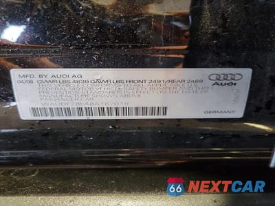 Zdjęcie 13 z 13 samochodu: 2008 AUDI A4 2.0T QUATTRO VIN:WAUDF78E48A167019 - miniatura