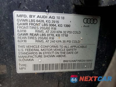 Zdjęcie 13 z 13 samochodu: 2019 AUDI Q7 PREMIUM PLUS VIN:WA1LHAF75KD016992 - miniatura