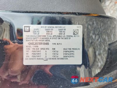 Zdjęcie 13 z 13 samochodu: 2014 CHEVROLET SUBURBAN C1500 LT VIN:1GNSCJE07ER199489 - miniatura