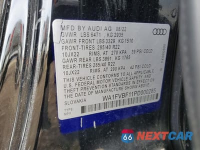 Zdjęcie 13 z 13 samochodu: 2023 AUDI Q8 PRESTIGE S-LINE VIN:WA1FVBF11PD000285 - miniatura