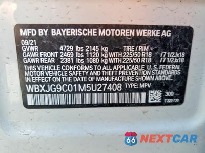 Zdjęcie 12 z 12 samochodu: 2021 BMW X1 XDRIVE28I VIN:WBXJG9C01M5U27408 - miniatura