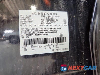 Zdjęcie 13 z 13 samochodu: 2022 FORD EDGE SEL VIN:2FMPK4J96NBA71668 - miniatura