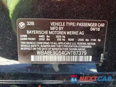 Zdjęcie 12 z 12 samochodu: 2016 BMW 328 I SULEV VIN:WBA8E9G54GNT87379 - miniatura