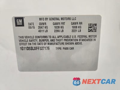 Zdjęcie 12 z 12 samochodu: 2015 CHEVROLET MALIBU 2LT VIN:1G11D5SLXFF327176 - miniatura