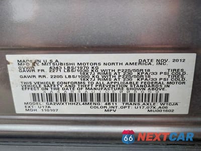 Zdjęcie 13 z 13 samochodu: 2013 MITSUBISHI OUTLANDER SPORT SE VIN:4A4AR4AU1DE008659 - miniatura