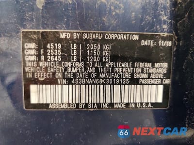 Zdjęcie 12 z 12 samochodu: 2019 SUBARU LEGACY 2.5I LIMITED VIN:4S3BNAN68K3019135 - miniatura