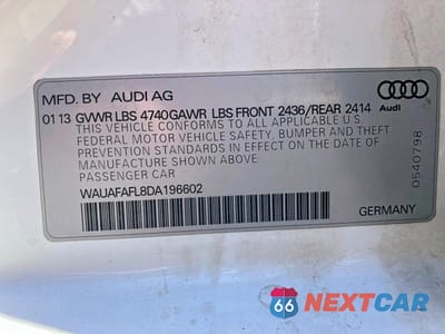 Zdjęcie 10 z 10 samochodu: 2013 AUDI A4 PREMIUM VIN:WAUAFAFL8DA196602 - miniatura
