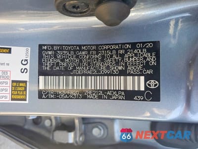 Zdjęcie 13 z 13 samochodu: 2020 TOYOTA COROLLA LE VIN:JTDEPRAE2LJ099130 - miniatura