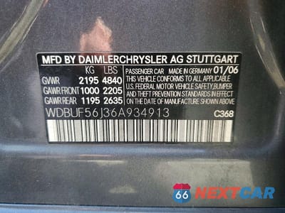 Zdjęcie 12 z 12 samochodu: 2006 MERCEDES-BENZ E 350 VIN:WDBUF56J36A934913 - miniatura