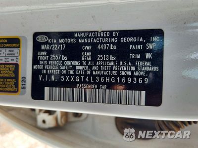 Zdjęcie 12 z 12 samochodu: 2017 KIA OPTIMA LX VIN:5XXGT4L36HG169369 - miniatura