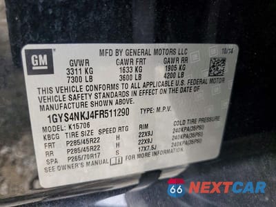 Zdjęcie 13 z 13 samochodu: 2015 CADILLAC ESCALADE PREMIUM VIN:1GYS4NKJ4FR511290 - miniatura