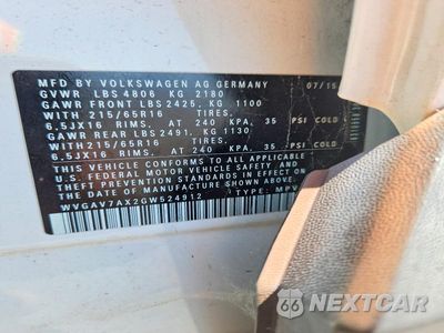 Zdjęcie 13 z 13 samochodu: 2016 VOLKSWAGEN TIGUAN S VIN:WVGAV7AX2GW524912 - miniatura