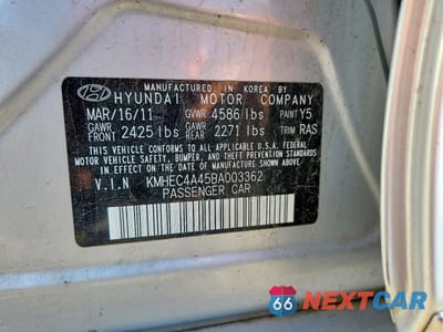 Zdjęcie 12 z 12 samochodu: 2011 HYUNDAI SONATA HYBRID VIN:KMHEC4A45BA003362 - miniatura