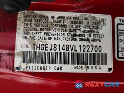 Zdjęcie 12 z 12 samochodu: 1997 HONDA CIVIC EX VIN:1HGEJ8148VL122700 - miniatura