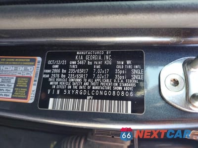 Zdjęcie 14 z 14 samochodu: 2022 KIA SORENTO LX VIN:5XYRGDLC0NG080806 - miniatura