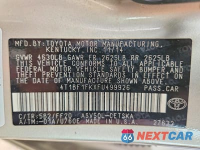 Zdjęcie 13 z 13 samochodu: 2015 TOYOTA CAMRY SE VIN:4T1BF1FKXFU499926 - miniatura