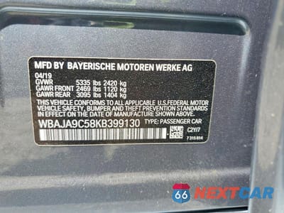 Zdjęcie 13 z 13 samochodu: 2019 BMW 530E VIN:WBAJA9C58KB399130 - miniatura