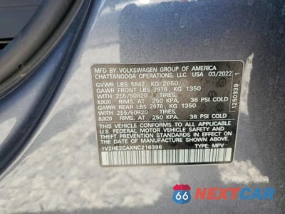 Zdjęcie 13 z 13 samochodu: 2022 VOLKSWAGEN ATLAS CROSS SPORT SE VIN:1V2HE2CAXNC216396 - miniatura