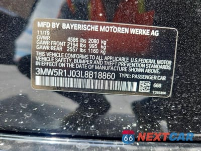 Zdjęcie 13 z 13 samochodu: 2020 BMW 330I VIN:3MW5R1J03L8B18860 - miniatura