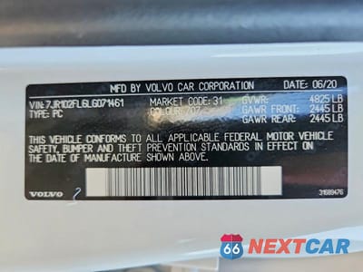 Zdjęcie 12 z 12 samochodu: 2020 VOLVO S60 T5 INSCRIPTION VIN:7JR102FL6LG071461 - miniatura
