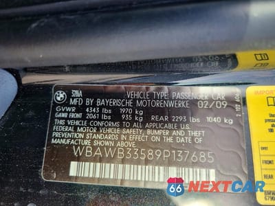 Zdjęcie 12 z 12 samochodu: 2009 BMW 328 I VIN:WBAWB33589P137685 - miniatura