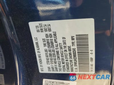 Zdjęcie 12 z 12 samochodu: 2021 HONDA ODYSSEY LX VIN:5FNRL6H22MB003545 - miniatura