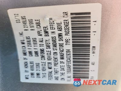 Zdjęcie 12 z 12 samochodu: 2012 ACURA TL VIN:19UUA8F59CA028394 - miniatura