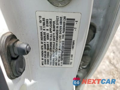 Zdjęcie 12 z 12 samochodu: 2013 HONDA CIVIC EXL VIN:19XFB2F96DE091973 - miniatura