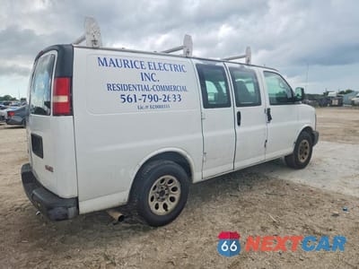 Trzecie zdjęcie samochodu z tyłu: 2009 GMC SAVANA G1500 VIN:1GTFG15X191119541 - miniatura