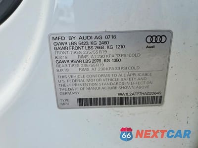 Zdjęcie 13 z 13 samochodu: 2017 AUDI Q5 PREMIUM PLUS VIN:WA1L2AFP7HA020649 - miniatura