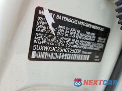 Zdjęcie 13 z 13 samochodu: 2017 BMW X3 XDRIVE28I VIN:5UXWX9C33H0T25008 - miniatura