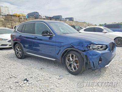 Czwarte zdjęcie samochodu z boku: 2022 BMW X3 XDRIVE30I VIN:WBX57DP05NN184251 - miniatura