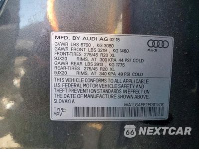Zdjęcie 13 z 13 samochodu: 2015 AUDI Q7 PREMIUM PLUS VIN:WA1LGAFE2FD015791 - miniatura