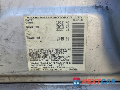Zdjęcie 12 z 12 samochodu: 2018 NISSAN ALTIMA 2.5 SL VIN:1N4AL3AP4JC194286 - miniatura