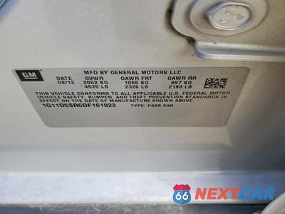 Zdjęcie 12 z 12 samochodu: 2013 CHEVROLET MALIBU 1LT VIN:1G11D5SR6DF161823 - miniatura