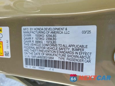 Zdjęcie 12 z 12 samochodu: 2025 HONDA CIVIC SPORT TOURING VIN:19XFL4H92SE015864 - miniatura