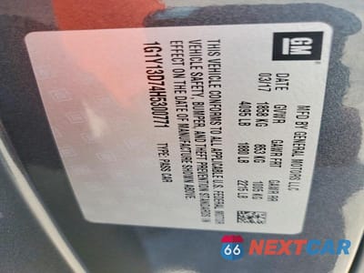 Zdjęcie 12 z 12 samochodu: 2017 CHEVROLET CORVETTE GRAND SPORT 3LT VIN:1G1Y13D74H5300771 - miniatura
