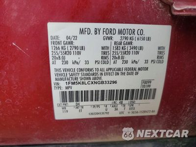 Zdjęcie 14 z 14 samochodu: 2022 FORD EXPLORER KING RANCH VIN:1FM5K8LCXNGB33296 - miniatura